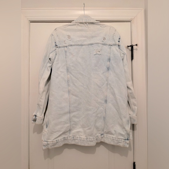 Free People Destroyed Long & Lean Trucker Jacket - Picture 5 of 8